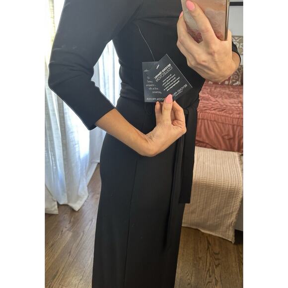 NWT Boston Proper Size Small Black 3/4 Sleeve Gold Grommet Maxi Dress - Picture 7 of 12